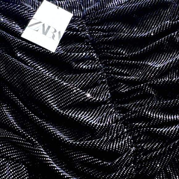 ZARA sparkly asymmetrical ruffle hem mini skirt - Picture 10 of 12